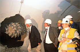 The breakthrough of the injection tunnel TI2 into the LEP tunnel