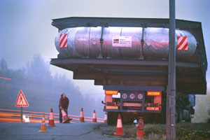 The ATLAS barrel-toroid during transport